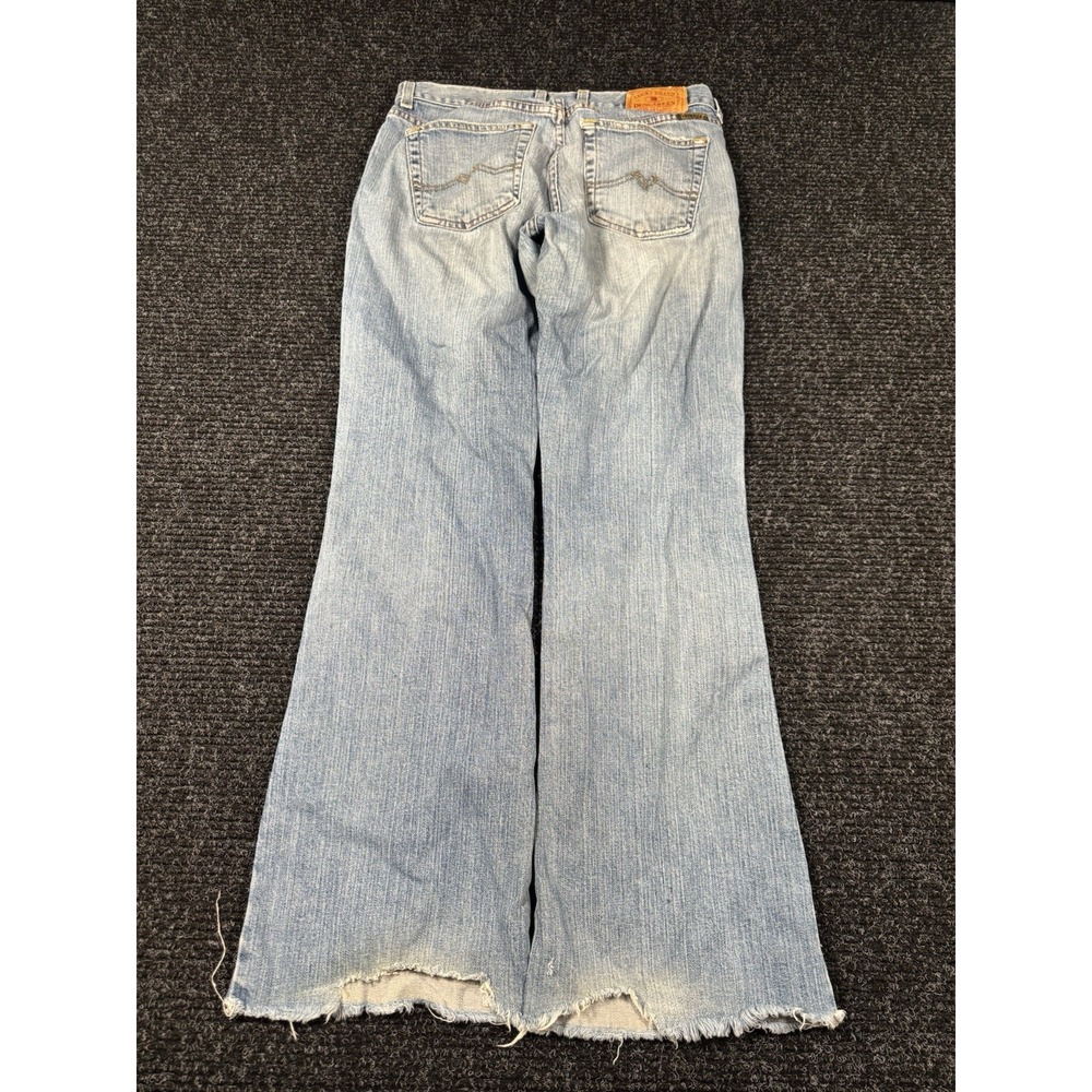 Lucky Brand Sweet N Low Jeans Womens 6 28 Y2K Low Rise Flare Made USA Distressed - Picture 4 of 9